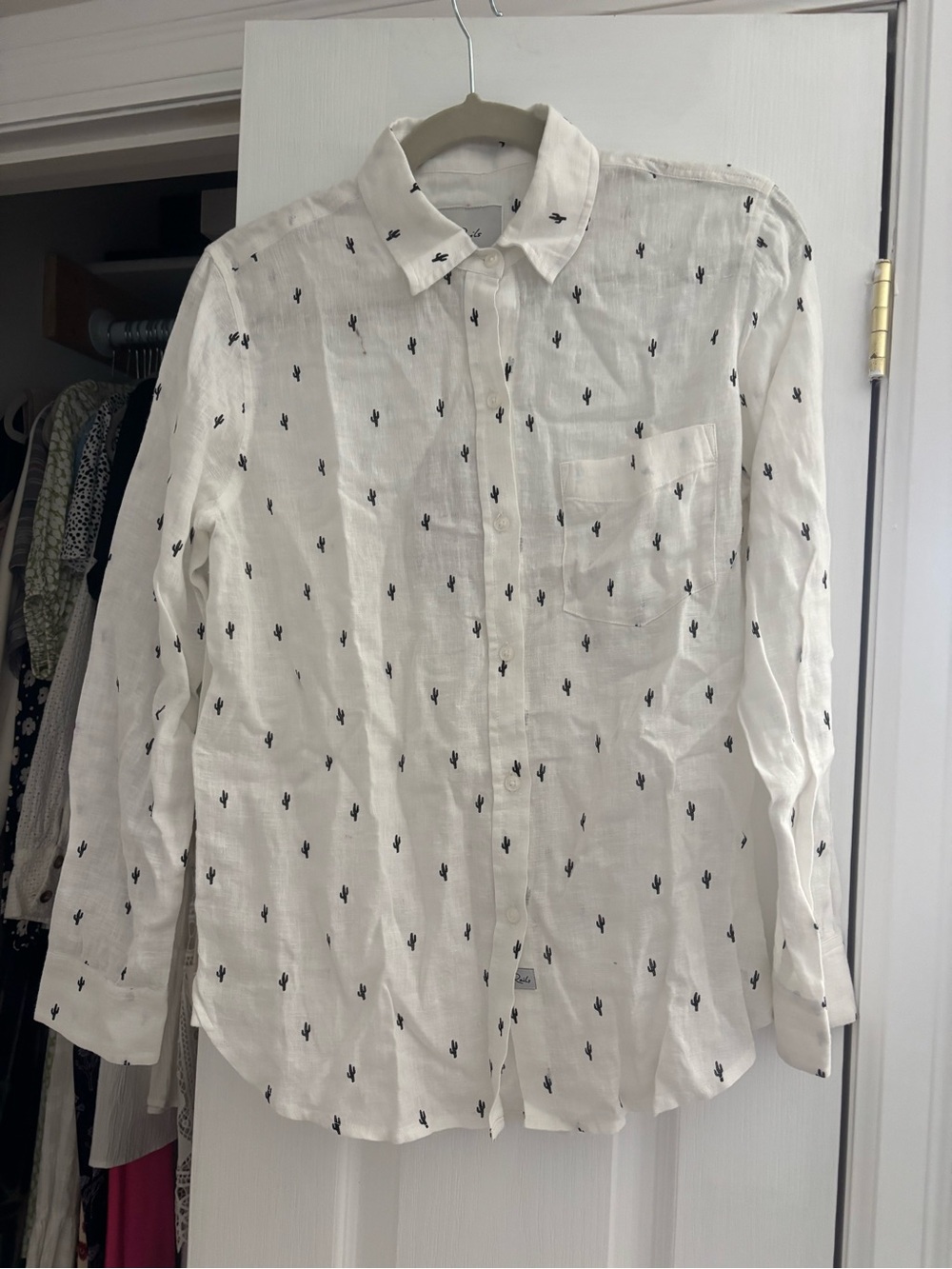 Rails cactus printed linen blend button up.